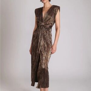 Sabina Musayev Metallic Midi Dress